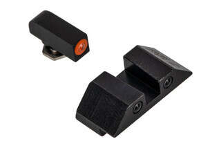 Night Fission Glow Dome Glock Night Sight Set features a square notch and orange luminescent front ring